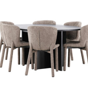 Strada, Astoria – Ensemble repas ovale – Noir