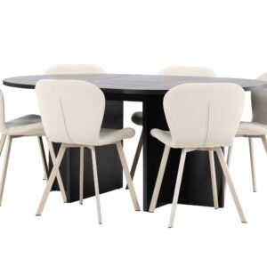 Strada, Lilja – Ensemble repas ovale – Noir
