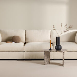 Salerno – Canapé 3 places – Beige, Noir