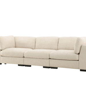 Salerno – Canapé 3 places – Beige, Noir