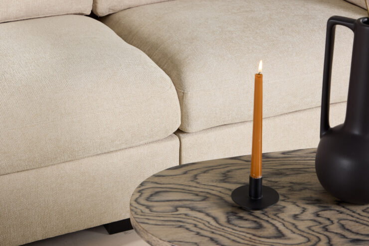 Salerno – Canapé 3 places – Beige, Noir