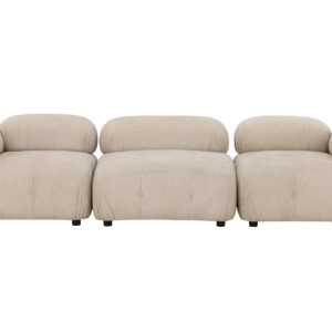 Mika – Canapé 3 places – Beige, Noir, Chrome