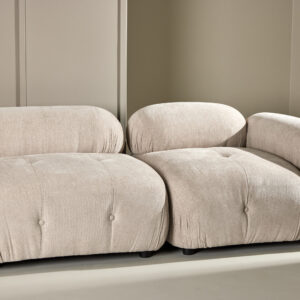 Mika – Canapé 3 places – Beige, Noir, Chrome