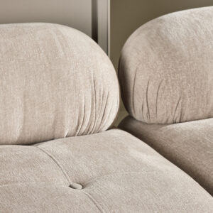 Mika – Canapé 3 places – Beige, Noir, Chrome