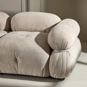 Mika – Canapé 3 places – Beige, Noir, Chrome