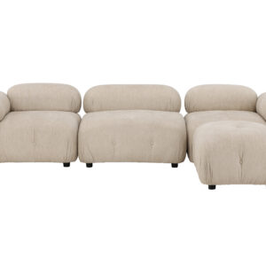 Mika – Canapé d&rsquo;angle – Beige, Noir, Chrome