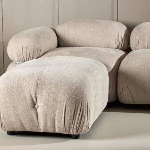 Mika – Canapé d&rsquo;angle – Beige, Noir, Chrome