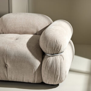 Mika – Canapé d&rsquo;angle – Beige, Noir, Chrome