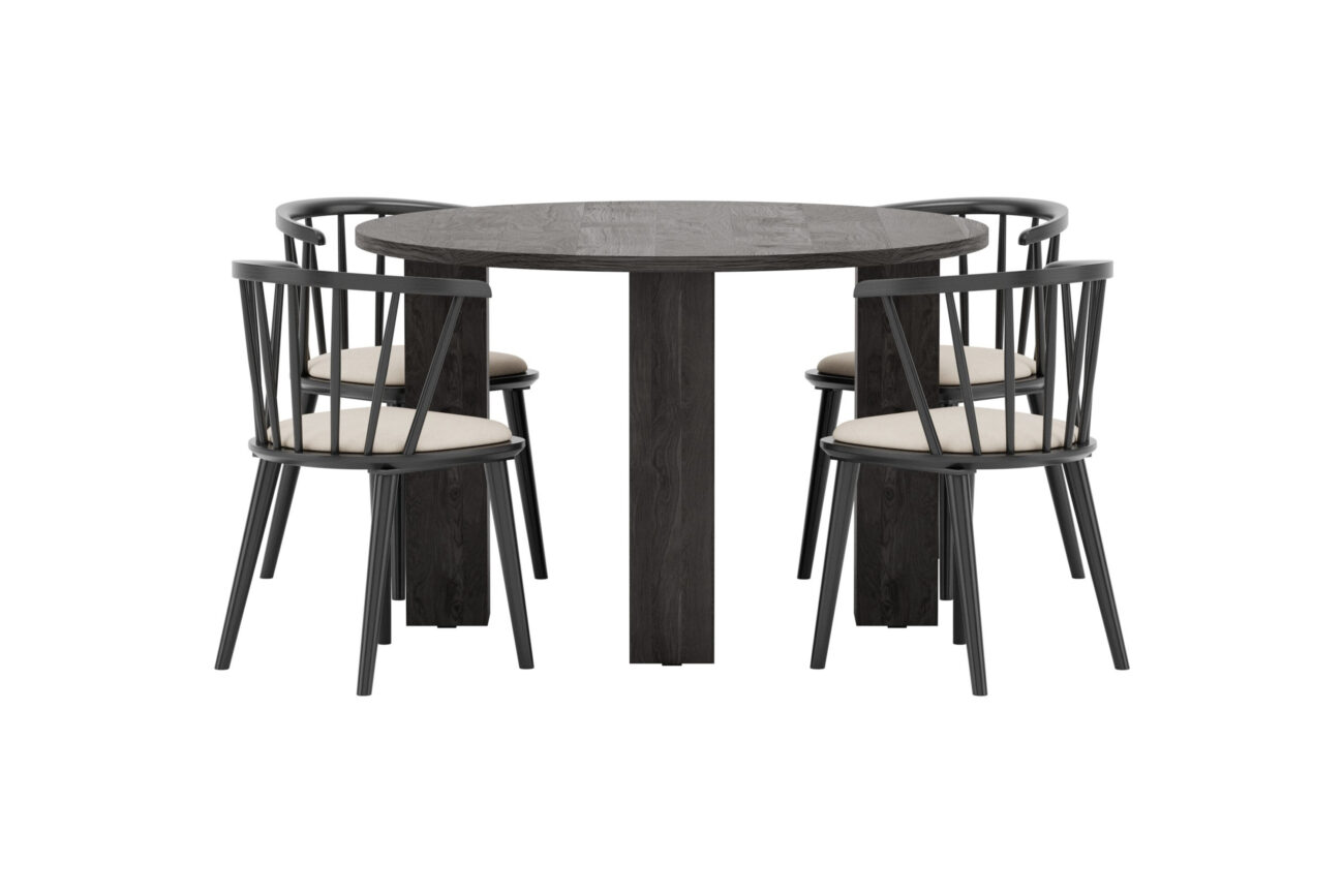 Juno, Bobby – Ensemble repas rond – Noir