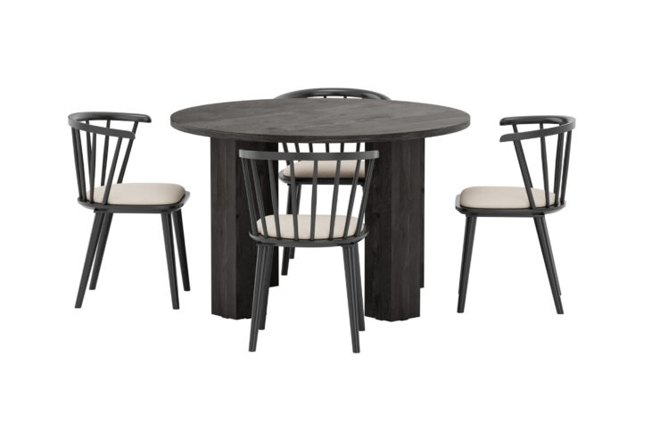Juno, Bobby – Ensemble repas rond – Noir