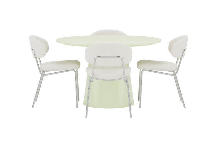 Lanzo, Chico – Ensemble repas rond – Vert clair