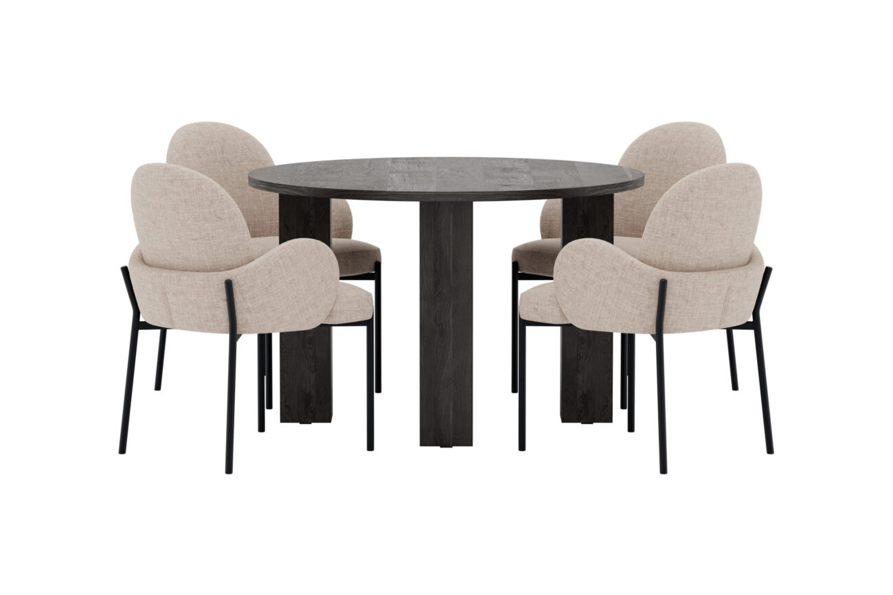 Juno, Blom – Ensemble repas rond – Noir
