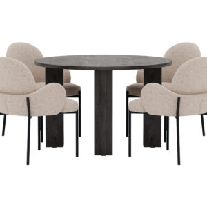 Juno, Blom – Ensemble repas rond – Noir
