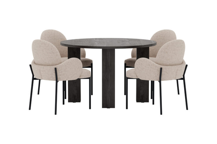 Juno, Blom – Ensemble repas rond – Noir