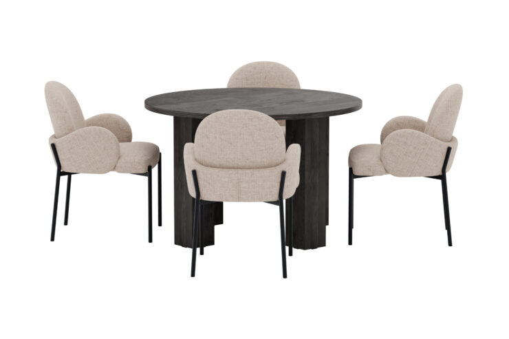 Juno, Blom – Ensemble repas rond – Noir