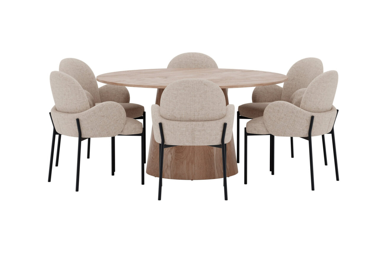 Lanzo, Blom – Ensemble repas rond – Naturel