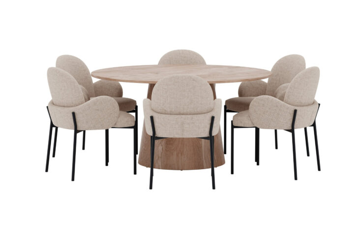 Lanzo, Blom – Ensemble repas rond – Naturel