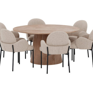 Lanzo, Blom – Ensemble repas rond – Naturel