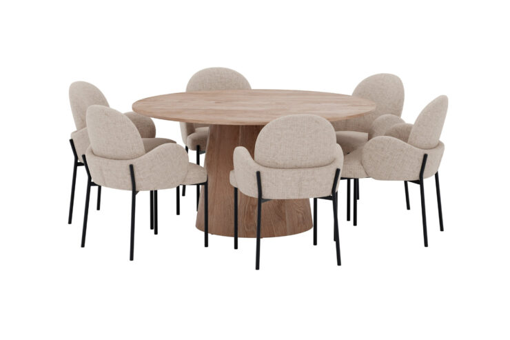 Lanzo, Blom – Ensemble repas rond – Naturel