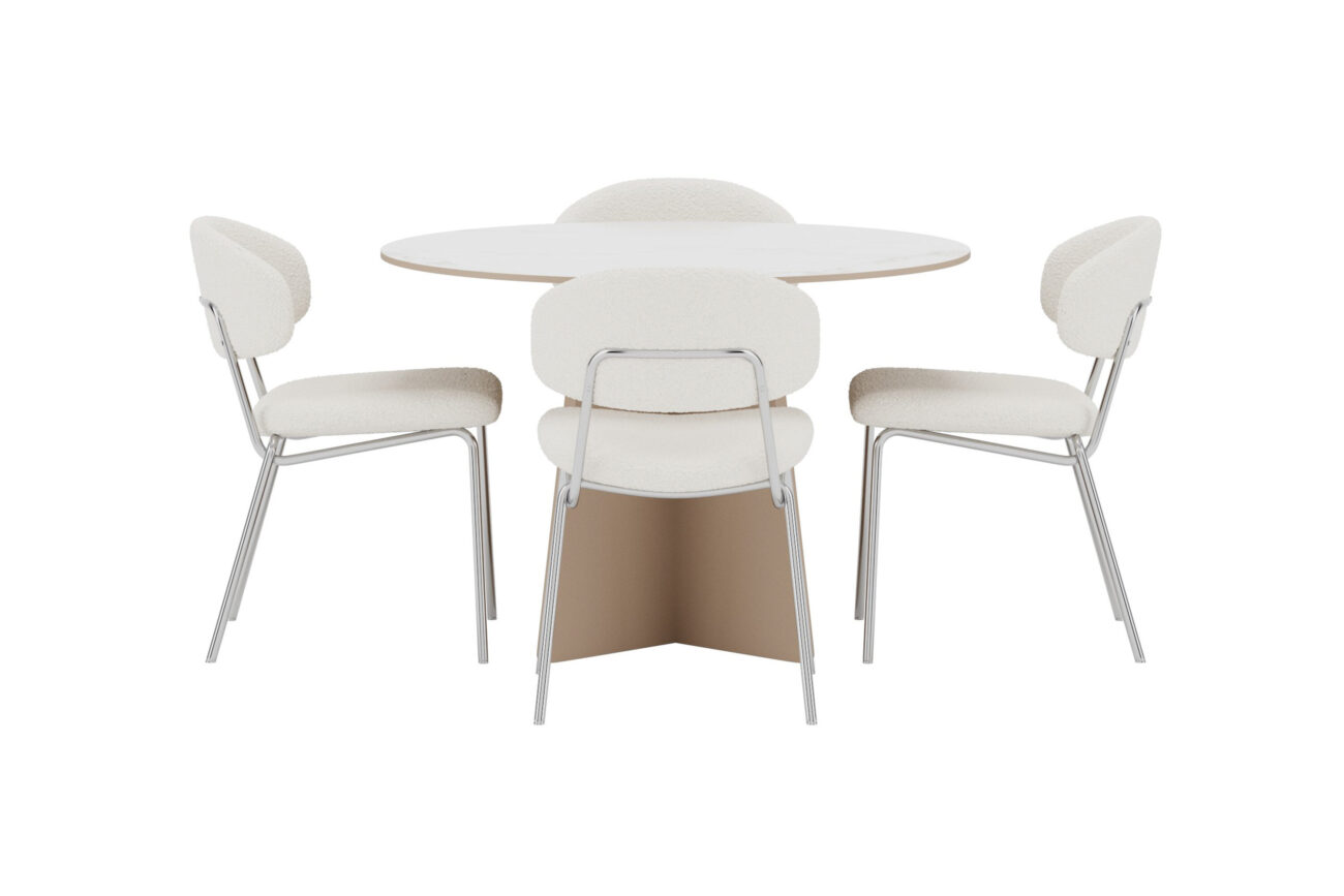 Bootcut, Chico – Ensemble repas rond – Beige