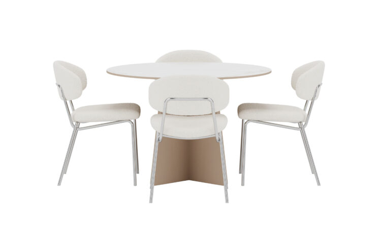 Bootcut, Chico – Ensemble repas rond – Beige