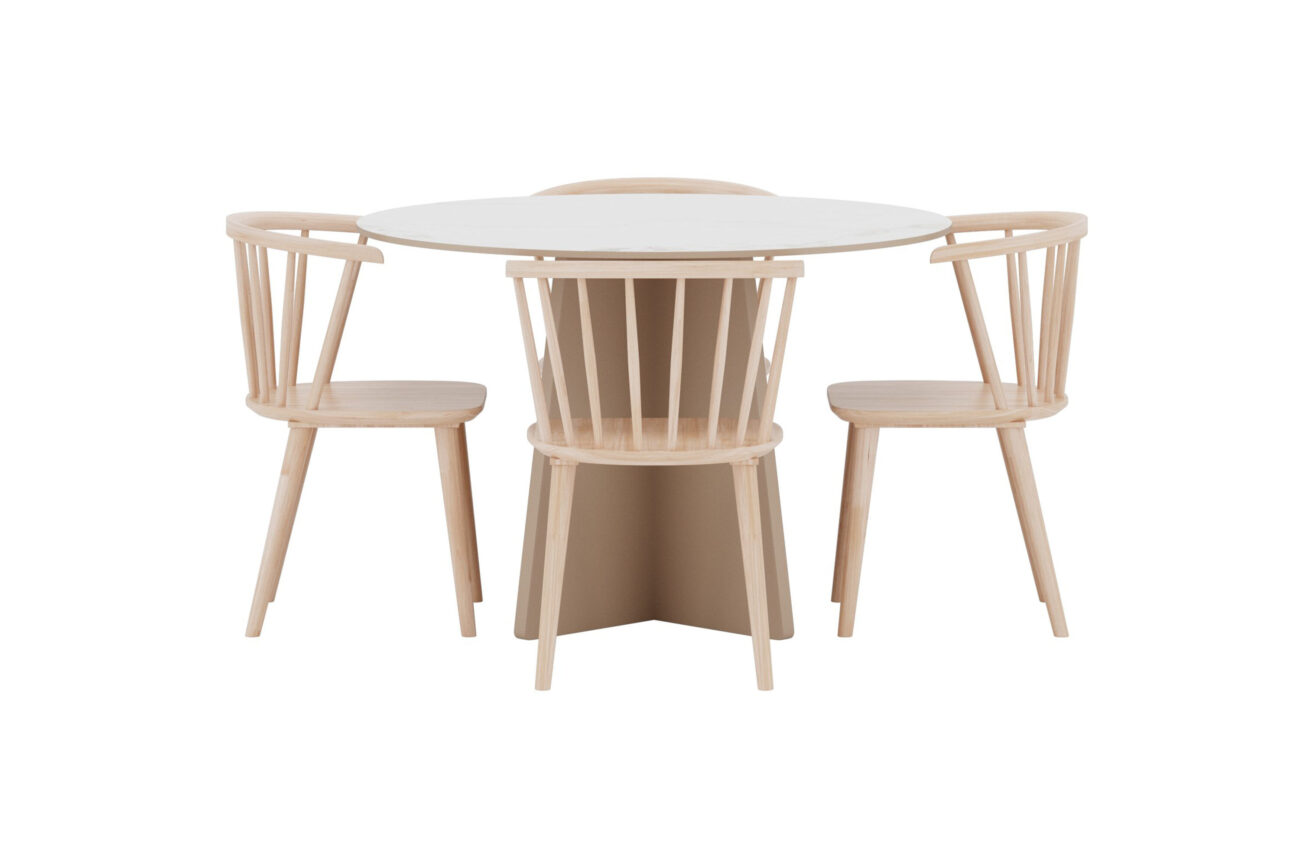Bootcut, Bobby – Ensemble repas rond – Beige