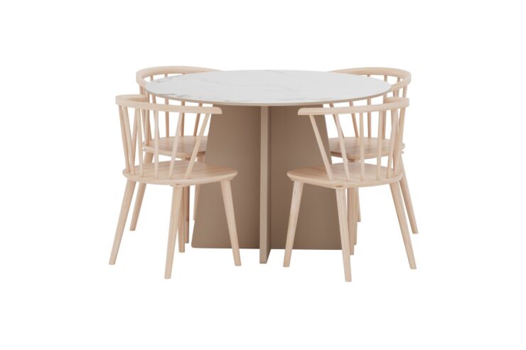 Bootcut, Bobby – Ensemble repas rond – Beige
