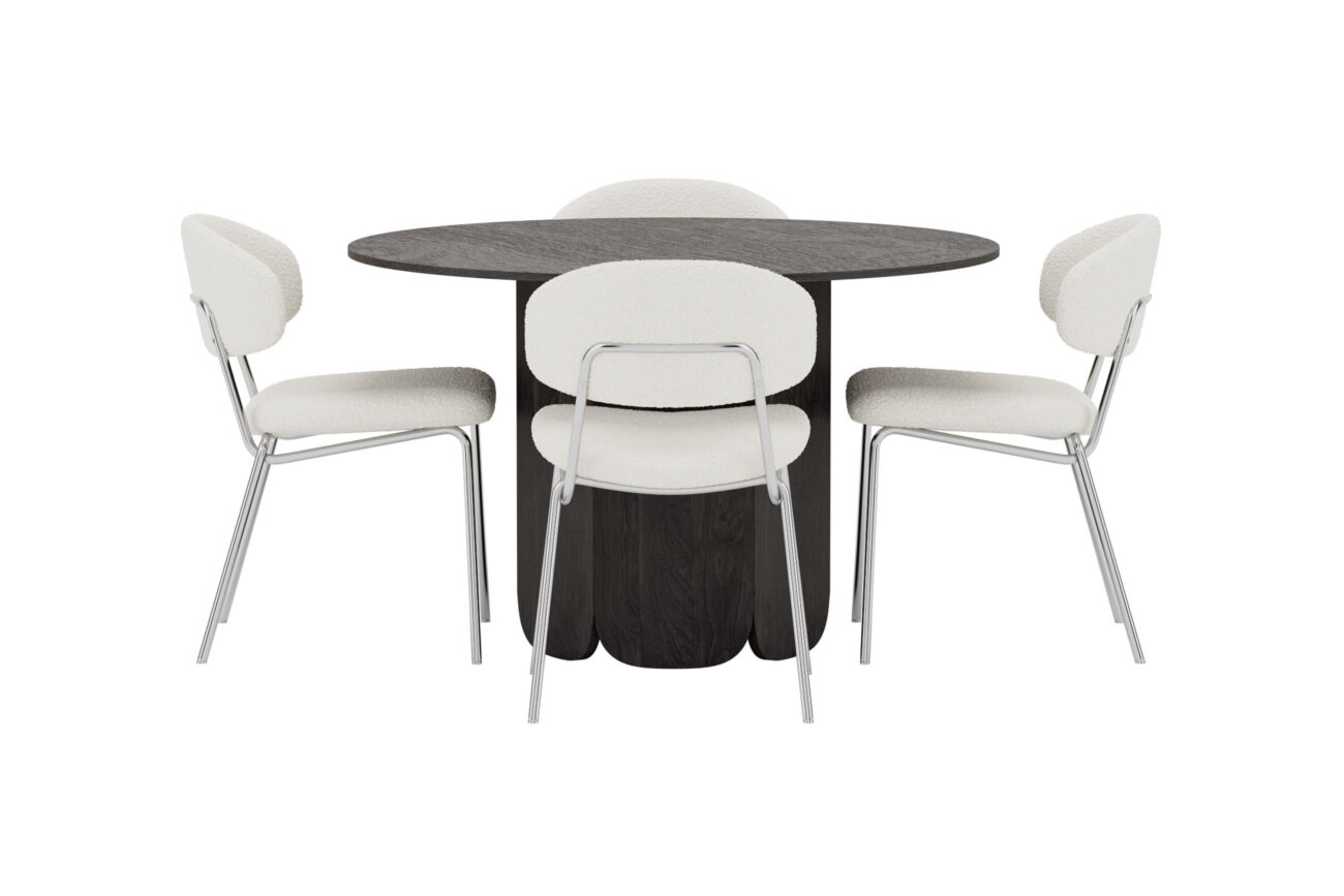 Tekla, Chico – Ensemble repas rond – Noir