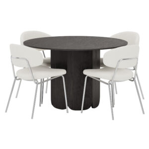 Tekla, Chico – Ensemble repas rond – Noir