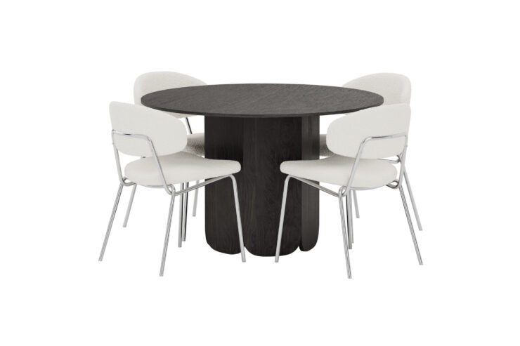 Tekla, Chico – Ensemble repas rond – Noir