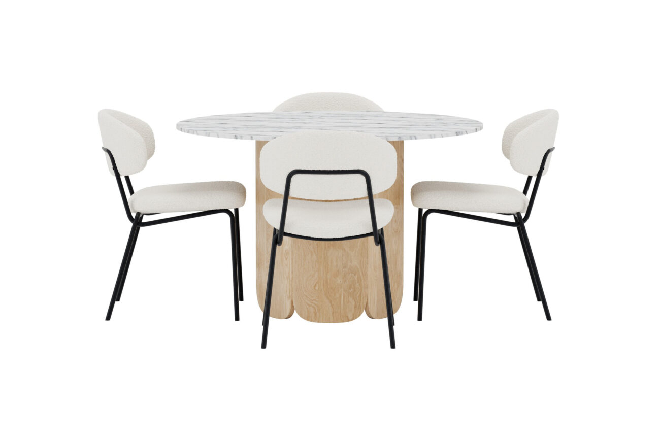 Tekla, Chico – Ensemble repas rond – Gris clair