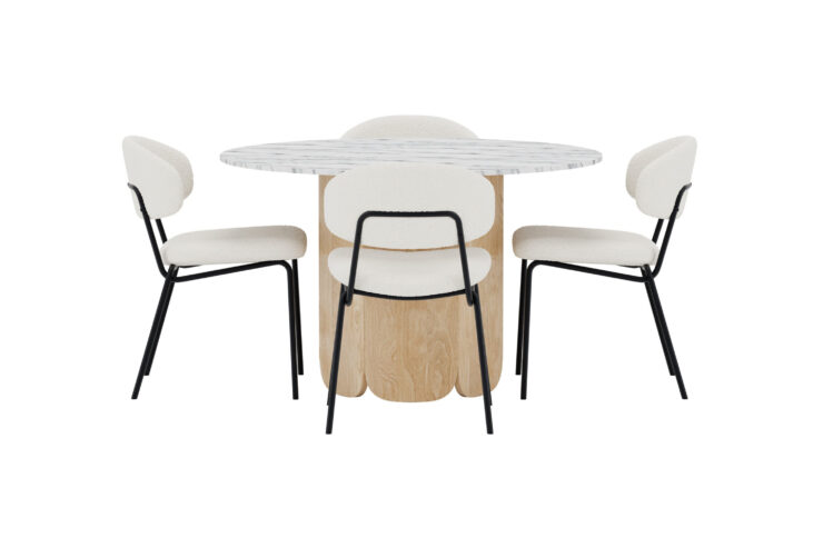 Tekla, Chico – Ensemble repas rond – Gris clair