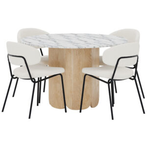 Tekla, Chico – Ensemble repas rond – Gris clair