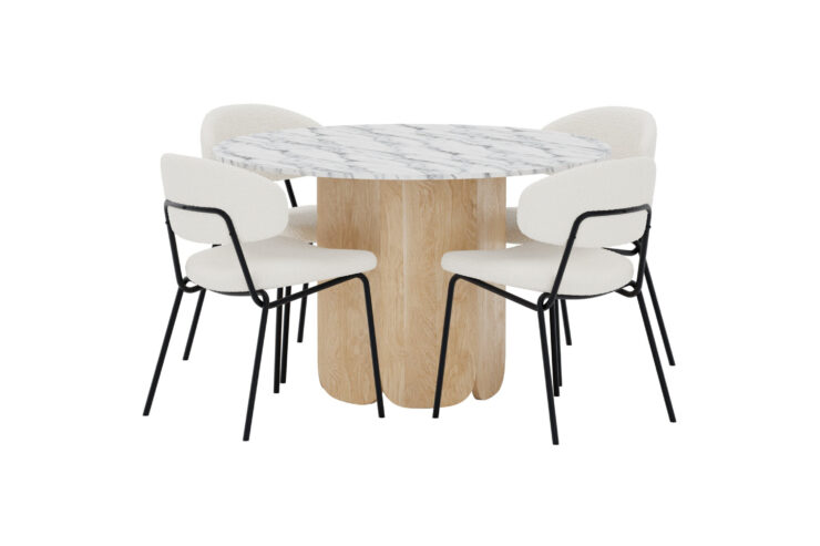 Tekla, Chico – Ensemble repas rond – Gris clair