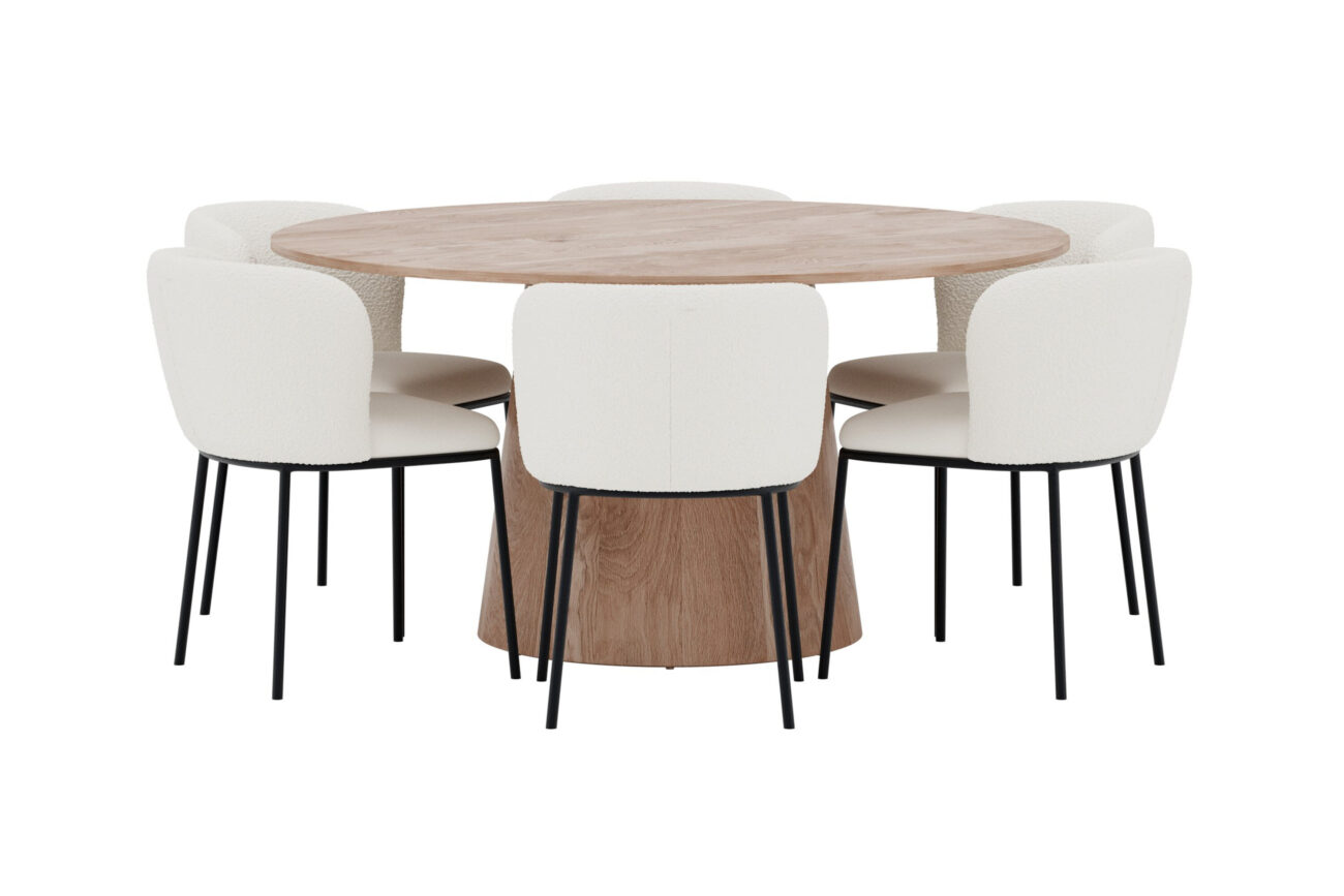 Lanzo, Edina – Ensemble repas rond – Naturel