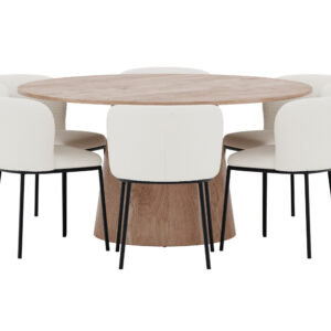 Lanzo, Edina – Ensemble repas rond – Naturel