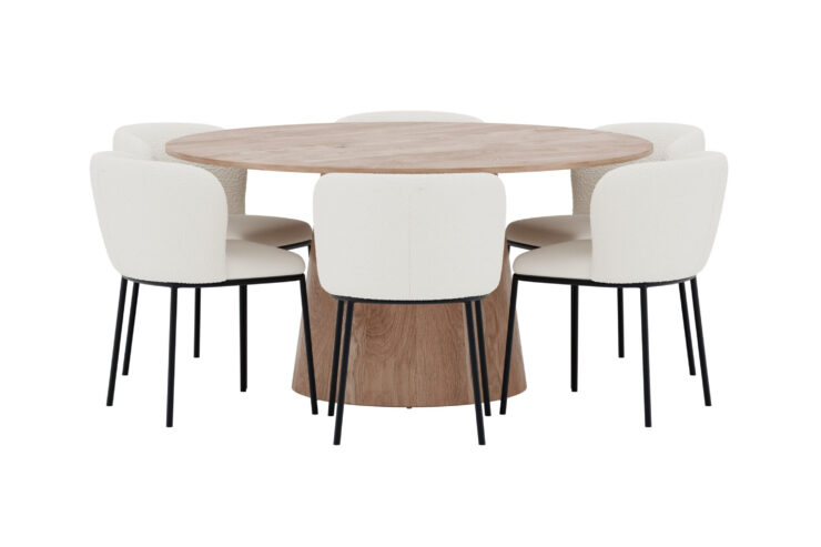 Lanzo, Edina – Ensemble repas rond – Naturel