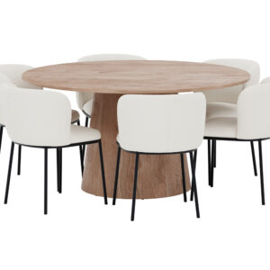 Lanzo, Edina – Ensemble repas rond – Naturel
