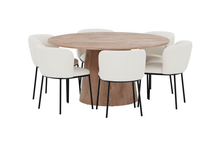 Lanzo, Edina – Ensemble repas rond – Naturel