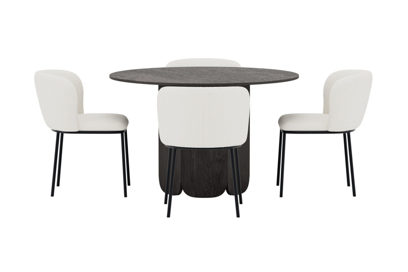 Tekla, Edina – Ensemble repas rond – Noir