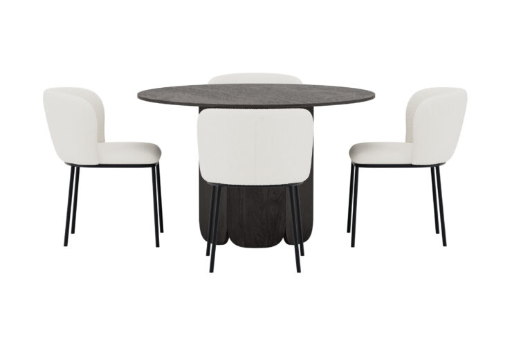 Tekla, Edina – Ensemble repas rond – Noir