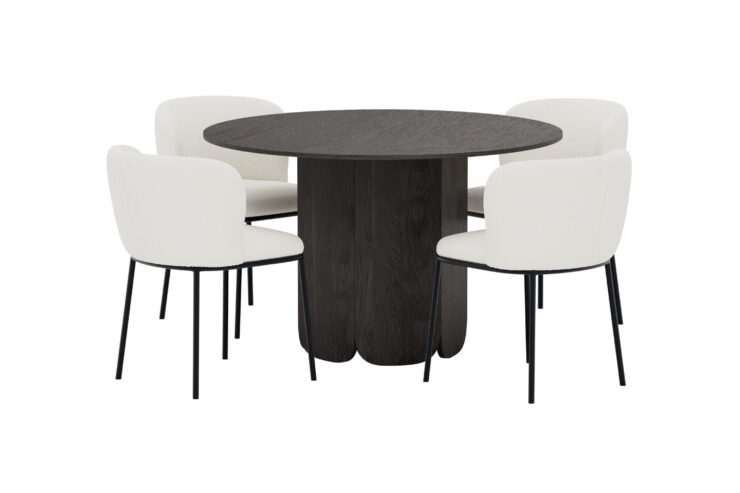 Tekla, Edina – Ensemble repas rond – Noir