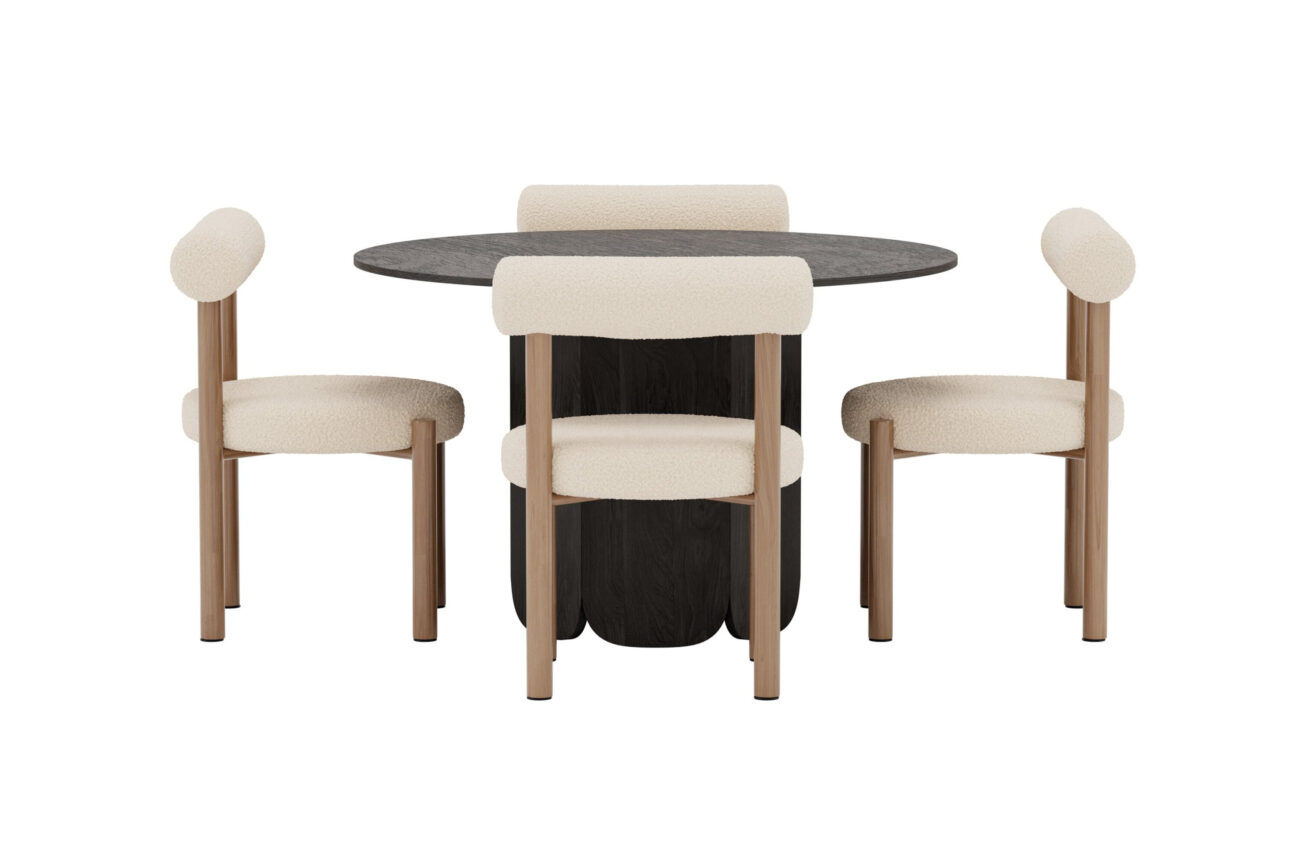 Tekla, Tillo – Ensemble repas rond – Noir