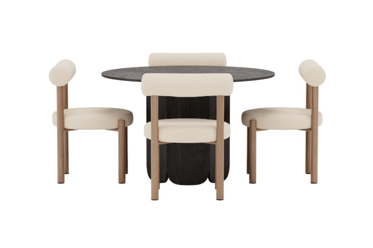 Tekla, Tillo – Ensemble repas rond – Noir