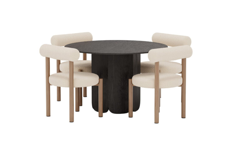 Tekla, Tillo – Ensemble repas rond – Noir