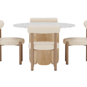 Tekla, Tillo – Ensemble repas rond – Gris clair