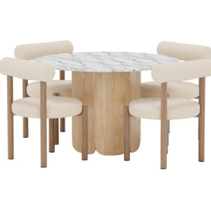 Tekla, Tillo – Ensemble repas rond – Gris clair