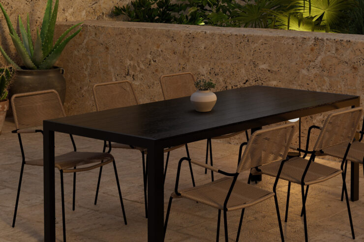 Break, Lindos – Ensemble repas – Noir