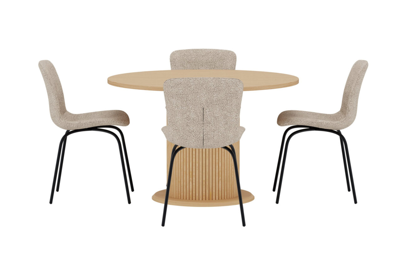 Reko, Linus – Ensemble repas rond – Naturel
