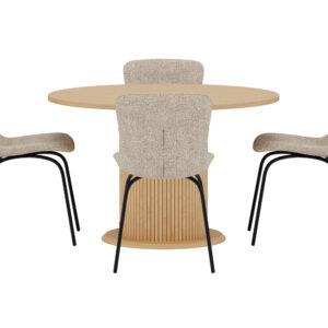 Reko, Linus – Ensemble repas rond – Naturel